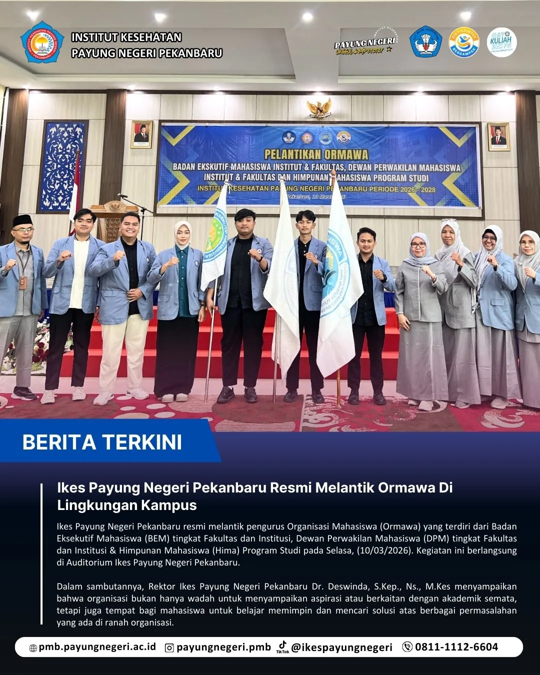 Ikes Payung Negeri Pekanbaru Resmi Melantik Ormawa Di Lingkungan Kampus